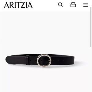 Aritzia Auxiliary Black/Shiny Nickel Classic Belt